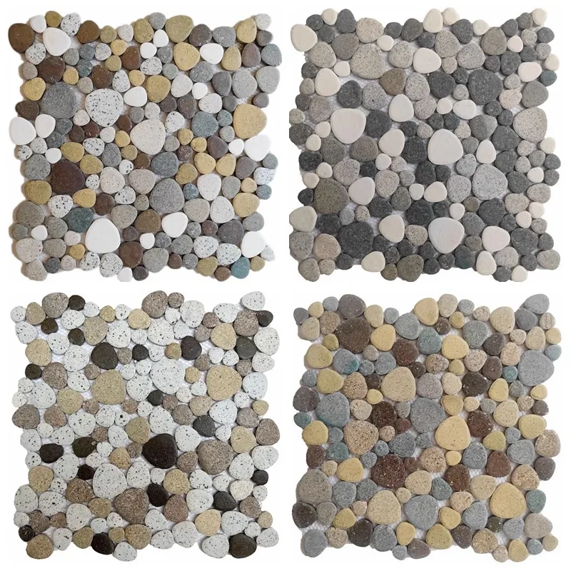 Azulejos de suelo de mosaico de cerámica de guijarro, balcón, piscina de aguas termales, estanque de peces, patio de jardín, camino de guijarros, antideslizante resistente al desgaste
