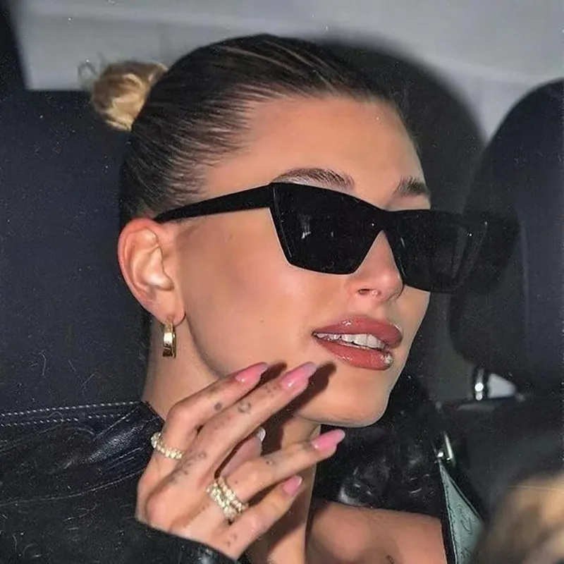 Neue Cat-Eye-Schlankheits-Trendy-coole Sonnenbrille, personalisierte Hip-Hop-Sonnenbrille, polygonale Gelee-Farbe, Auto-Sonnenbrille für Damen 97086