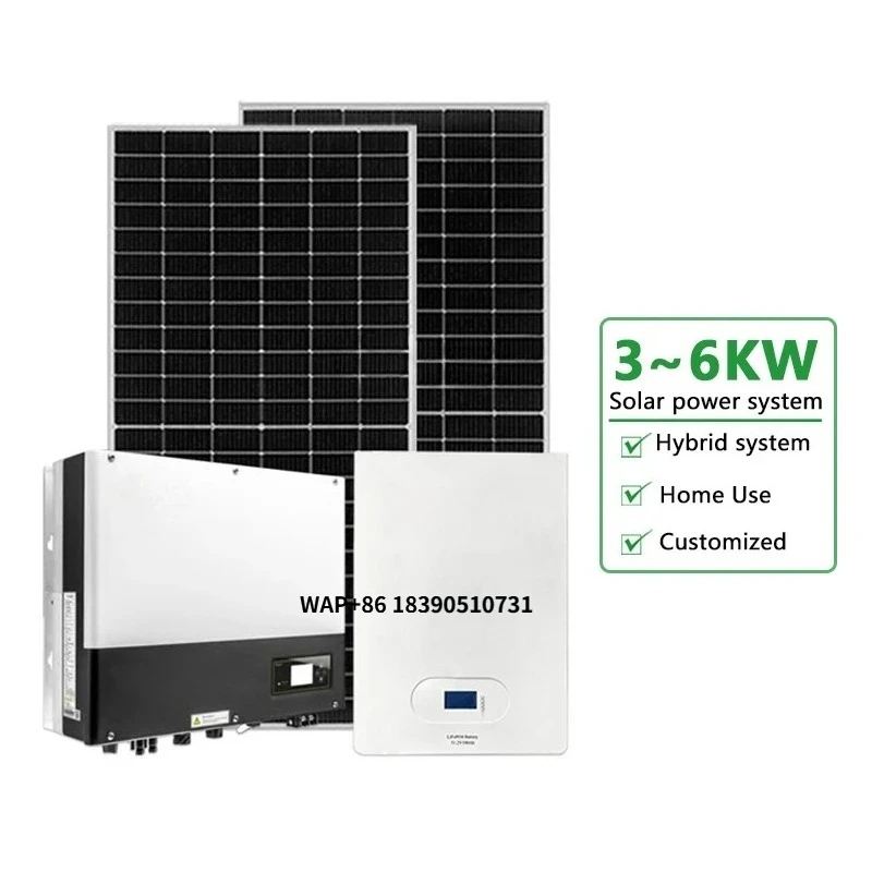 

3KW 4KW 5KW 6KW Hybrid Solar Energy System with Controller and Lithium Ion Battery for Home Solar Power Systems