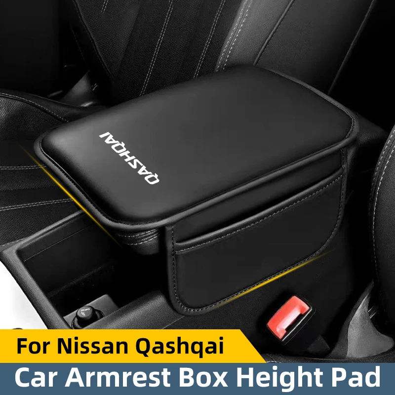 For Nissan Qashqai J10 J11 Car Armrest Box Height Pad Sponge Armrest Box Middle Phone Card Bag Storage Bag