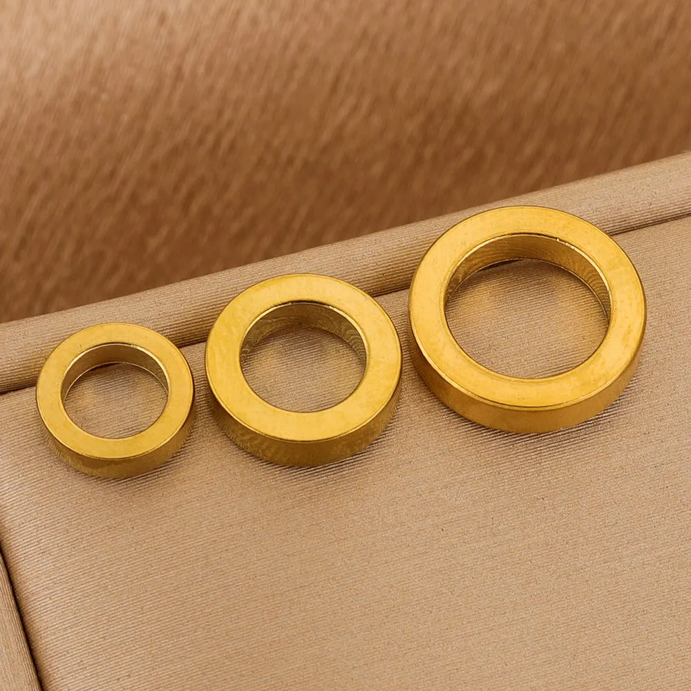 10pcs Stainless Steel No-Fade Gold Plated PVD Large Hole Spacer Bead DIY Bracelet Necklace Jewelry Making Accessories Wholesale