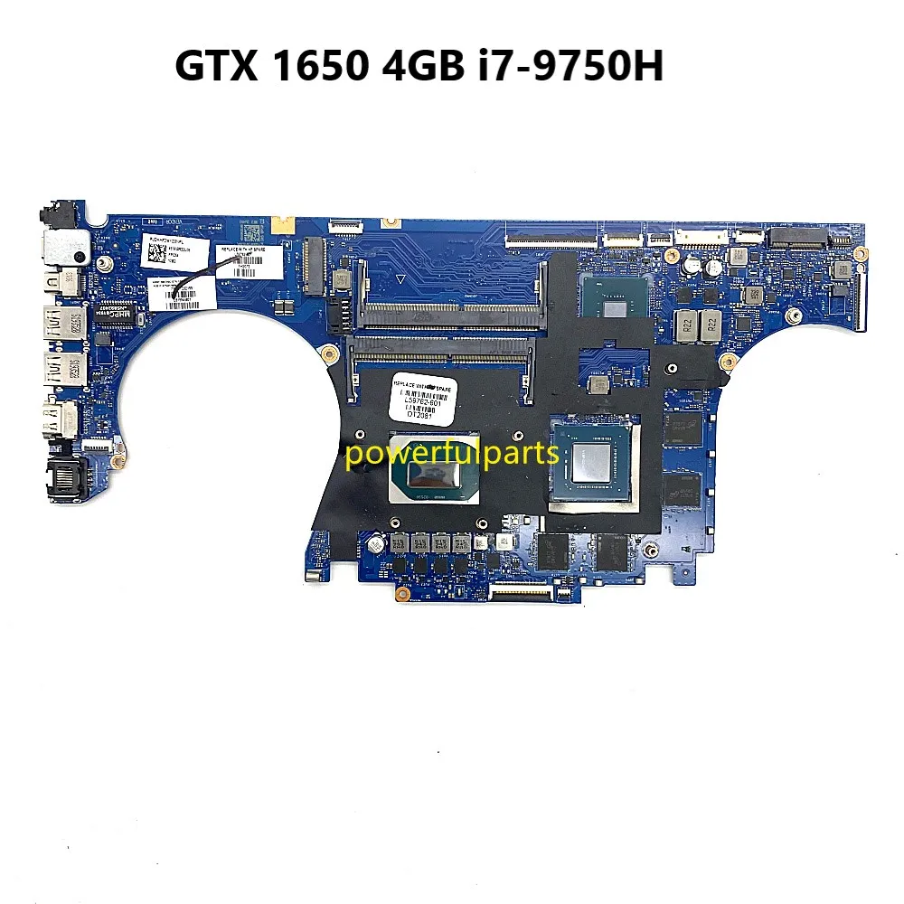 

For HP 15-DH Laptop Motherboard i7-9750H Cpu GTX1650 4GB Graphic L59762-601 FPC54 LA-H481P Working Perfect