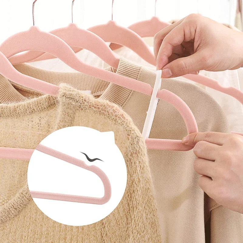 45CM ABS flocking non-slip hanger clothing store finishing without trace storage household clothes hanging magic clothes hanger