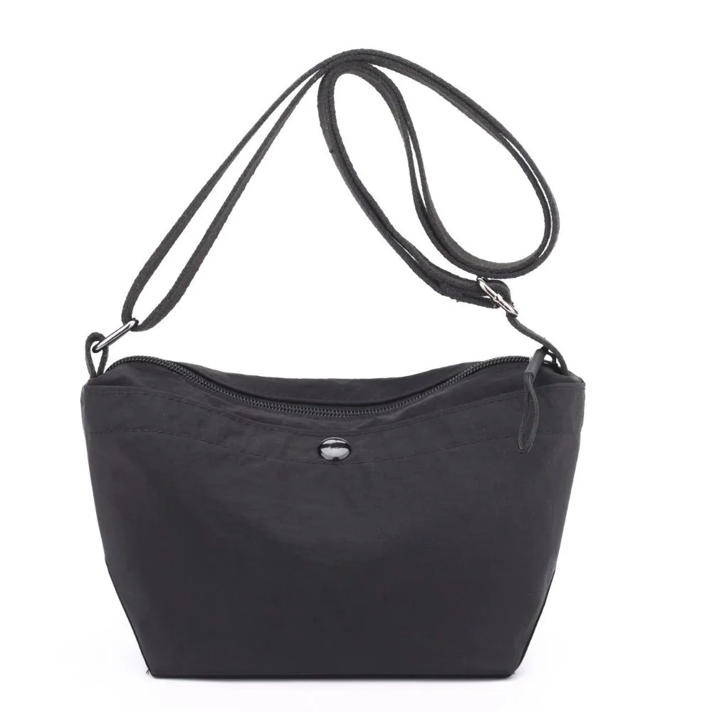 

Solid Color Nylon Messenger Bag Large Capacity Korean Style Canvas Crossbody Bag Light Weight Dumpling Shape Single Shoulder Bag