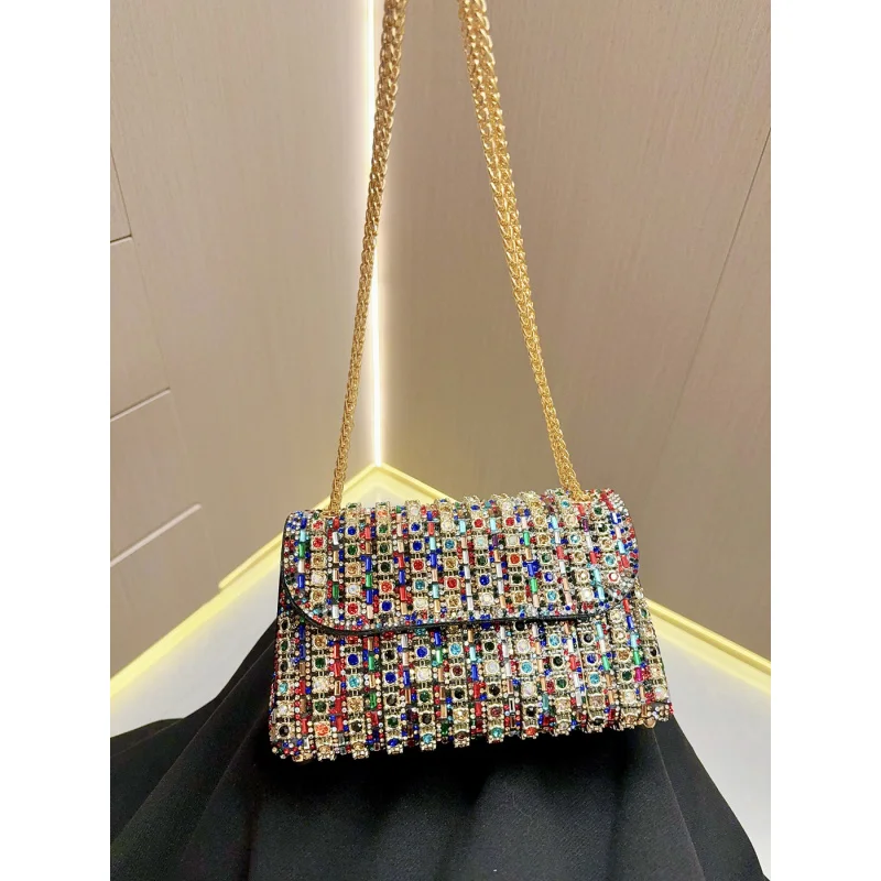 

New Cross-Border Socialite Banquet Bag Chain Handbag Fashion Party Shoulder Messenger Bag Small Bag Diamond Evening Bag