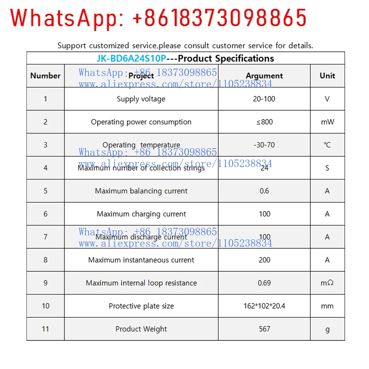 JIKONG BD6A24S10P Active BMS For 8-24S JK BMS Lifepo4 24S 72V Lithium Ion Battery Pack PCBA Products