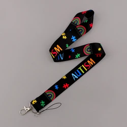 Autism Lanyards for Keys Neck Strap For Card Badge Phone Straps Key Chain Keyrings Key Holder DIY Hang Rope Phone Accessories