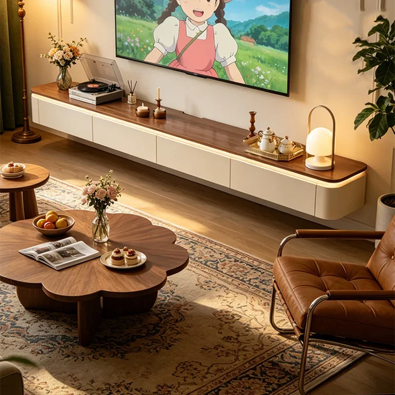 Modern Luxury Tv Cabinet Wall Mounted Elegant Minimalist Aesthetic Tv Stand Designer Trendy Muebles De Salón Furniture Home