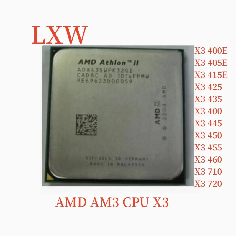 AMD AM3 X3 400E  405E 415E 425  435 400  445  450 455 460 710  720 CPU