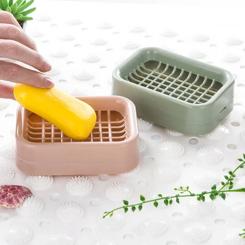 Portable Soap Holder Double-layer Plastic Shower Soap Dishes Non-slip Draining Tools Drainage Soap Box Bath Bathroom Accessories