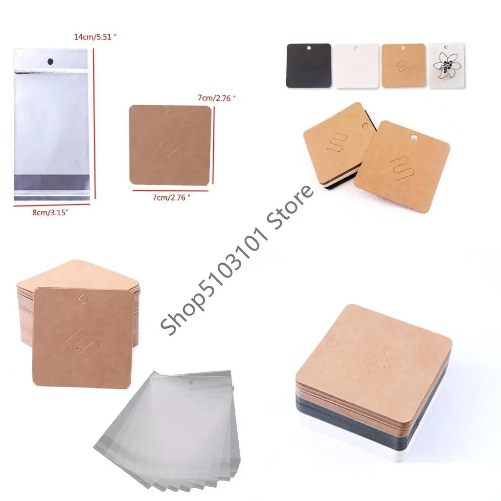 

X6HE 100Pcs/lot Small Aquare Blank-Tag Brown Kraft Paper Gift-Tags Large Blank Merchandise Price-Label DIY Art Craft Wrapping
