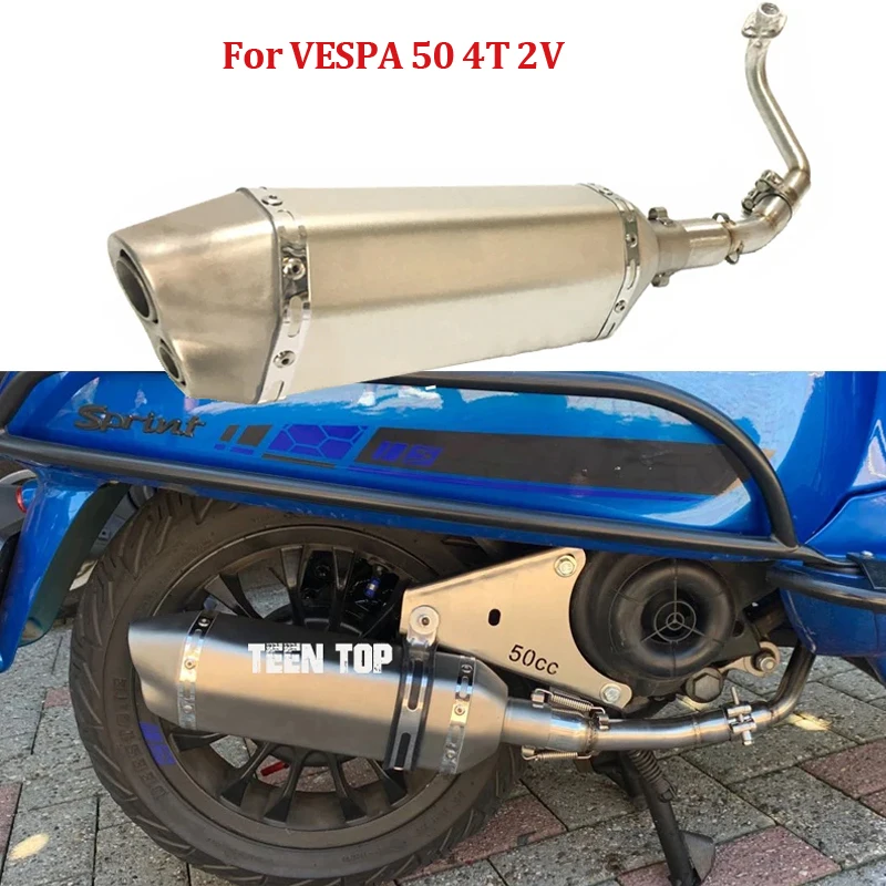 

For Vespa 50CC Slip-On Exhaust For Primavera Sprint Piaggio Zip 2000 Engine Scooter Exhaust Systems Motorcycle Muffler 50CC