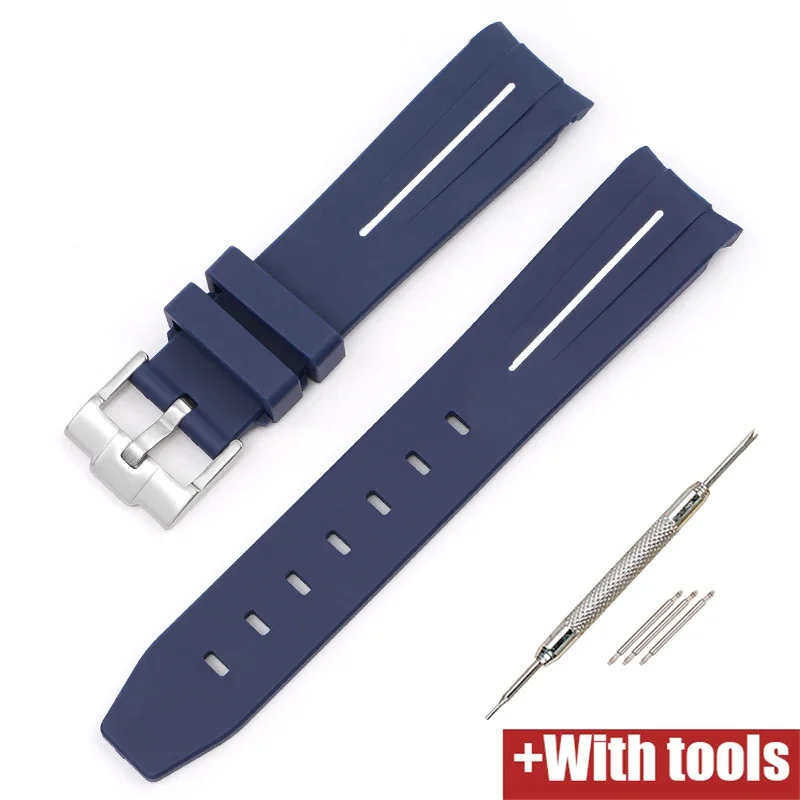 NONE Uhrenarmband für Omega X Swatch Joint MoonSwatch Speedmaster, gebogenes Ende, Gummi-Silikonarmband, Damen und Herren, weiches Sportarmband, 20 mm 9