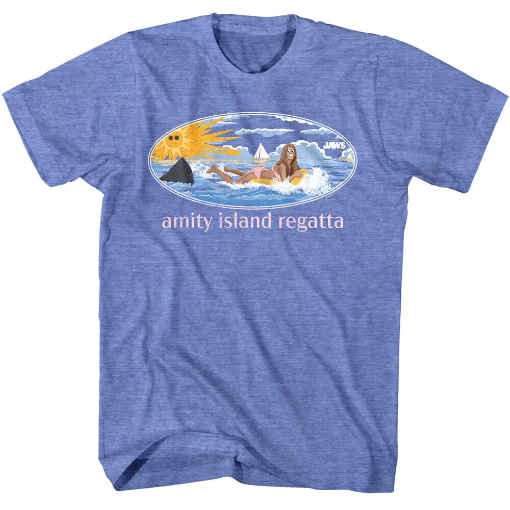 Jaws Amity Island Regatta Postcard Men'S T Shirt Yacht Sailing Boat Shark Attack