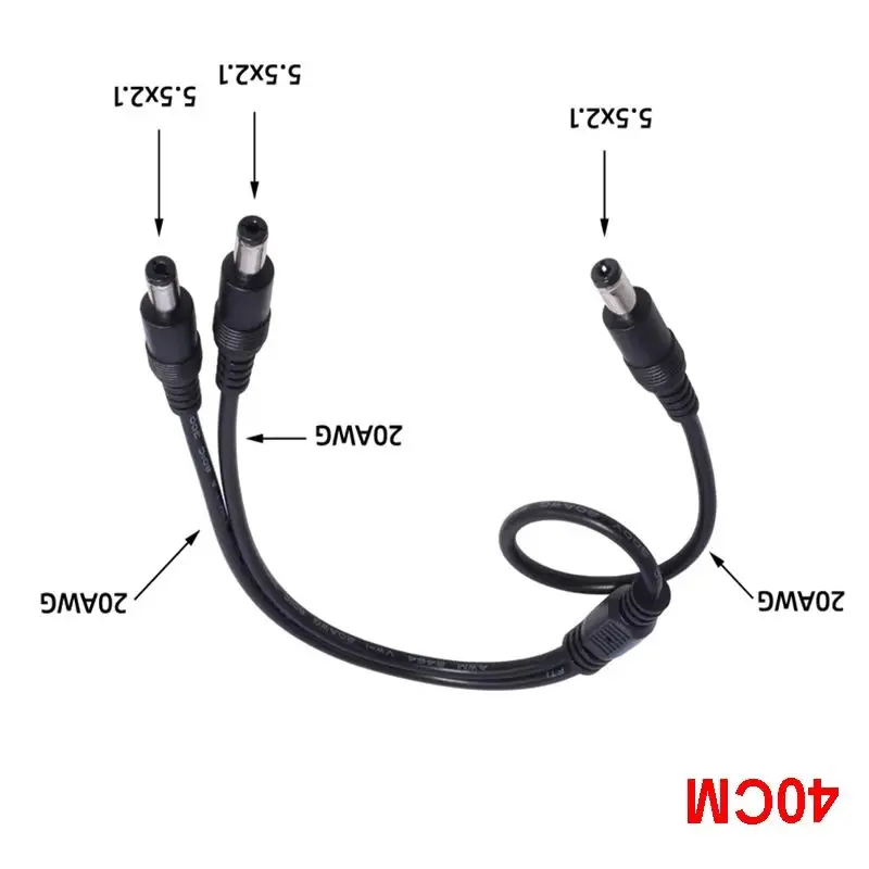 1-10 pces 5.5*2.1mm 1 macho para 2 macho conector macho para macho plug dc cabo divisor de energia cctv led strip light adaptador de fonte de alimentação