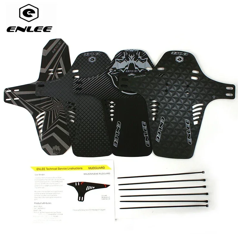 

ENLEE mountain Bike Wings Mud Guard Bicycle Reflective Fenders Plastic Front /rear Bike Mudguard Cycling Accessories