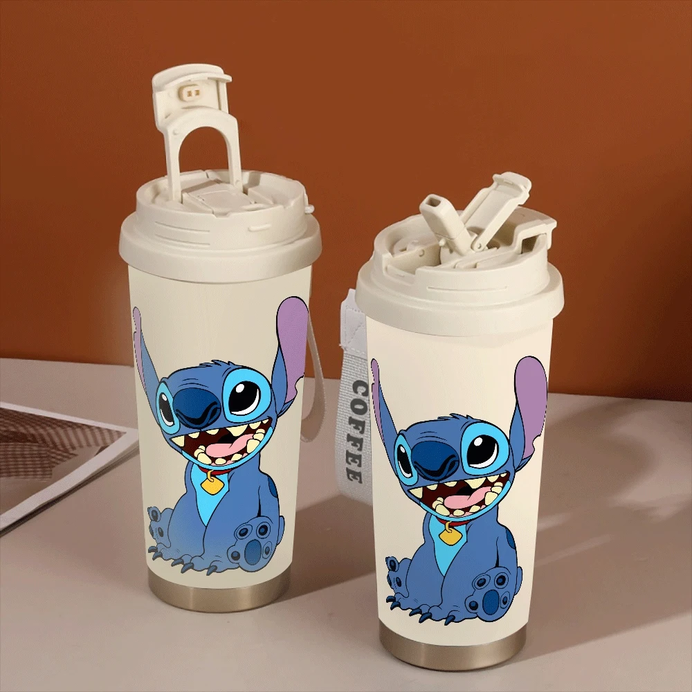 

Lilo Stitch Cartoon Insulated Cups Large Capacity Hildren Adults Portable Coffee Cup Disney Lilo & Stitch Kawaii Summer