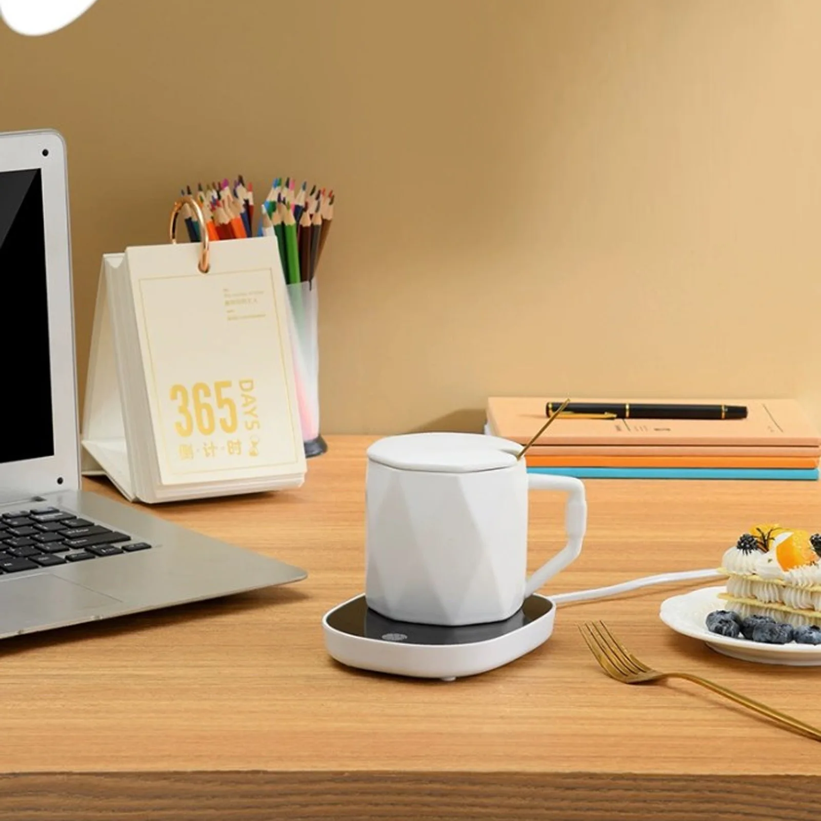 جهاز تدفئة القدح 16 وات طاقة منخفضة 55 ℃   لوحة تسخين المشروبات الكهربائية بدرجة حرارة ثابتة لحليب الشاي والقهوة