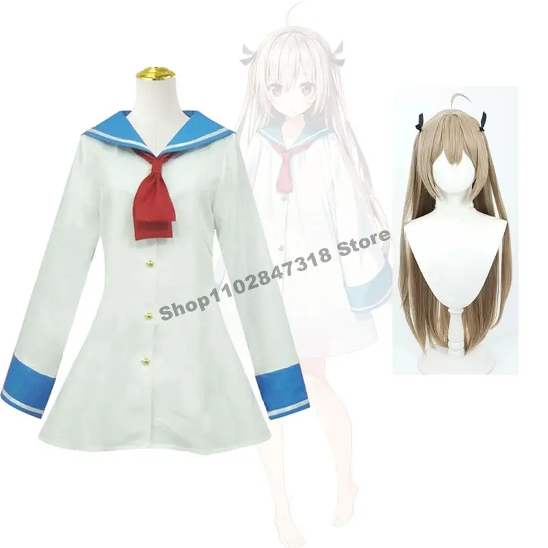 Anime Costumes Atri Cosplay Dress ATRI Wigs And Headwear My Dear Moments Visual Novel Game Lovely Girl Sailor Uniform