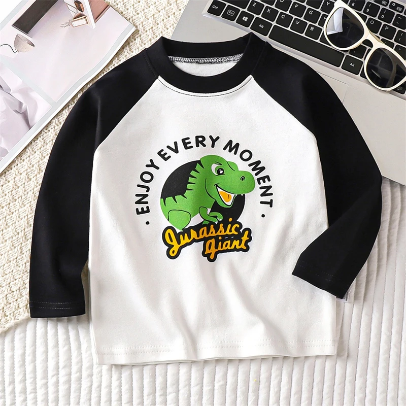Children's T-shirt Cotton Boys' Top Long Sleeved Clothes Cartoon Girls Spring Kids Clothing Casual Girl Boy Bottoming Shirt