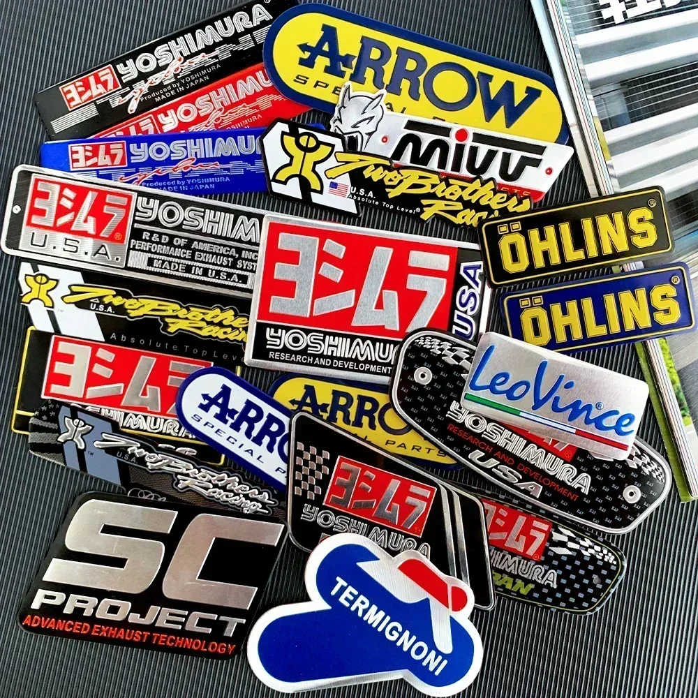 Aluminum motorcycle exhaust pipe sticker Motor Aluminium Decal Pipa Panah Yoshimura Stiker untuk for YAMAHA