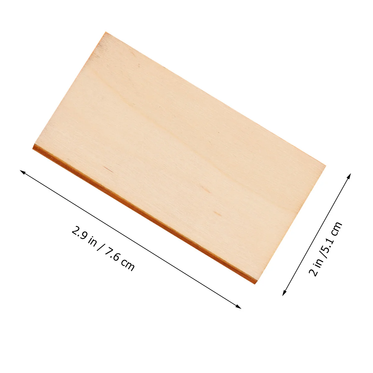 

60Pcs Wooden Craft Slices Right Angle Rectangular Shape 7.6x5.1cm Lightweight Durable DIY Decor for Wall Window Door Table