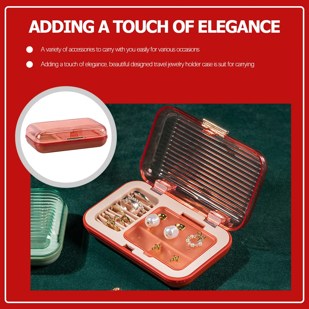 Mini Ring Case Travel Jewelry Box Small Jewelry Organizer Lightweight Earrings Holder Necklace Treasure Box Necklace Case