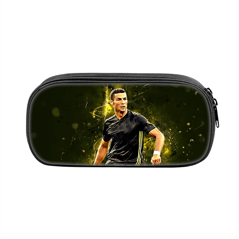 رونالدو بنين بنات مقلمة حقيبة أقلام رصاص نجم كرة القدم سستة صندوق رصاص للبنين بنات أفضل هدية حقائب مستحضرات التجميل للسيدات