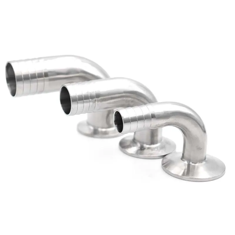 12/19/25/32/38/45/51mm External thread Tri Clamp 90 Degree Elbow 304 Stainless Steel Sanitary Pipe Fitting Home Brew Beer Wine