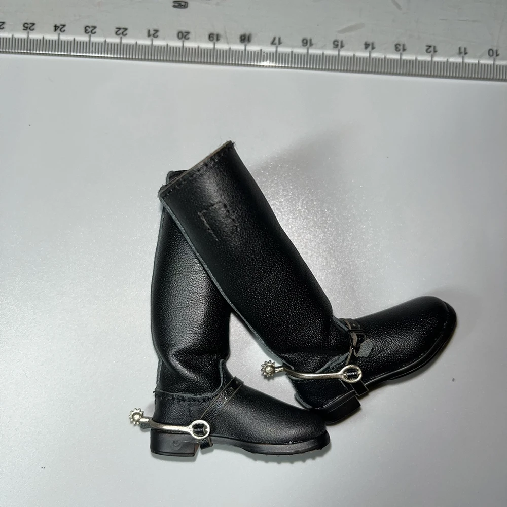 

1/6 DID 3R GM646 WWII Series General Black Hollow Boots Shoes With Spurs Model For 12inch Action Figure Scene Component