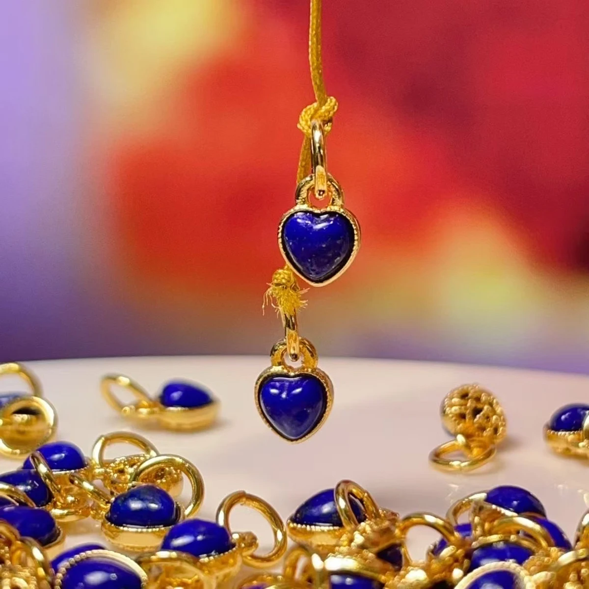 

5pcs Natural Lapis Lazuli Pendant Heart Shape Agate Stone Pendant Charms for Making DIY Jewelry Necklace Bracelet 5x7mm