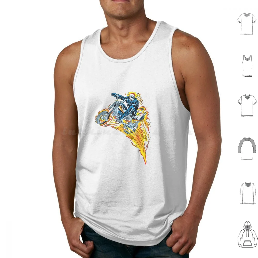 

Ghost Rider Tank Tops Print Cotton Ghost Rider Ghost Rider Motorcycle Fire Soul Flame Skull