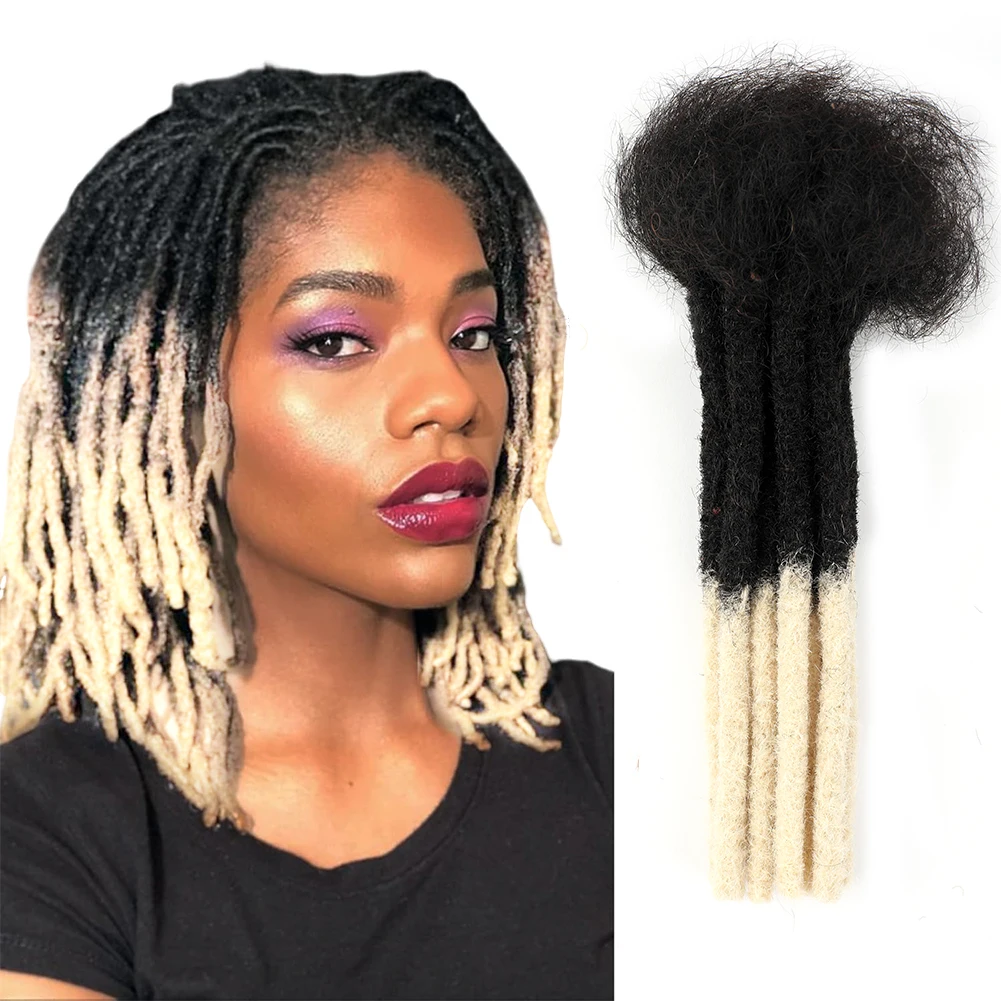 

T613 Dreadlocks Brazilian Virgin Human Hair 10 Strands Crochet Braid Hair Loc Extensions 0.6 cm Kinky Braiding Microlocks