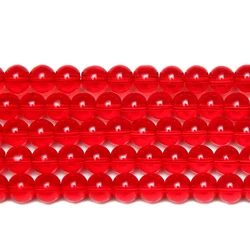 Smooth Red Glass Loose Beads 15
