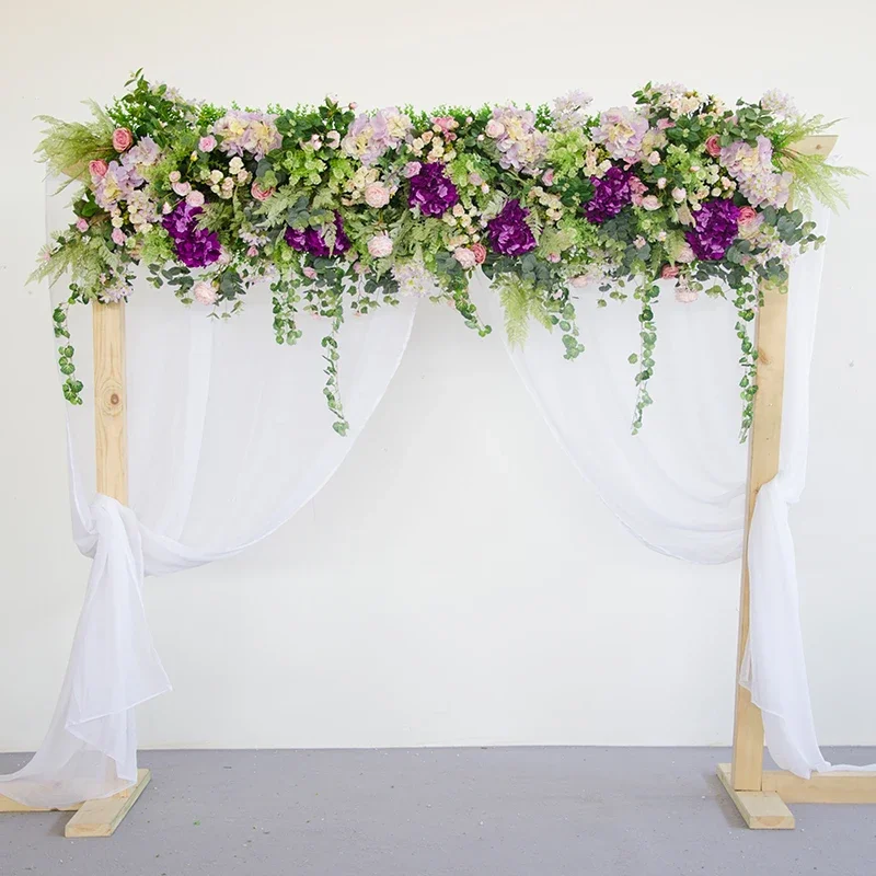 

Artificial Silk Flower Row with Yarn, Customized Wedding Props Supplies, Flower Arrangement, Wall Decor, Arch Ceremony