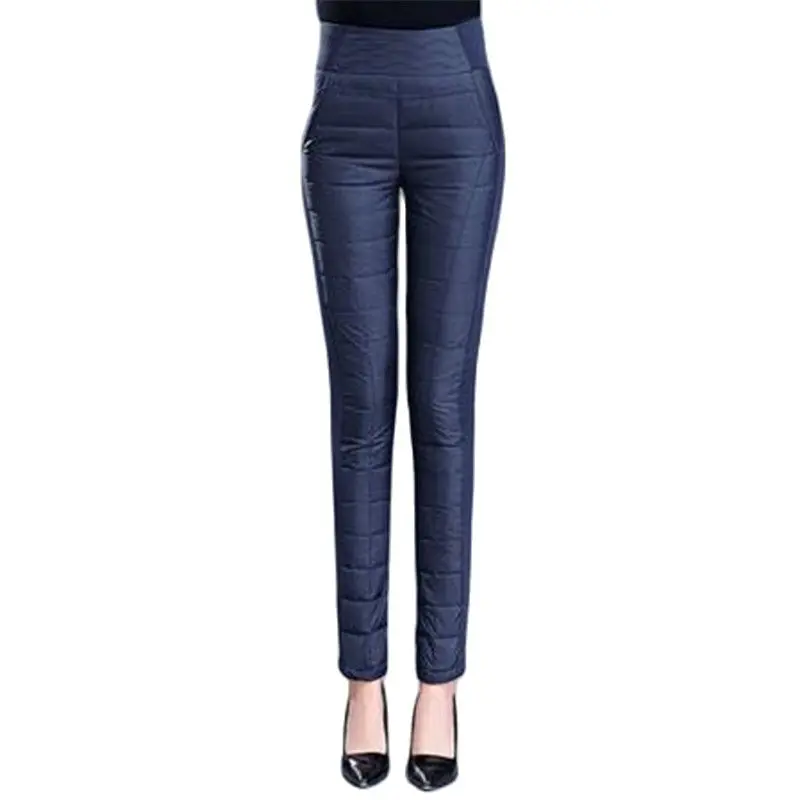 Winter White Duck Down Pants Female Hot Sale Thick Trousers Lady Hot Sale Warm Stretch Capris Woman Pencil