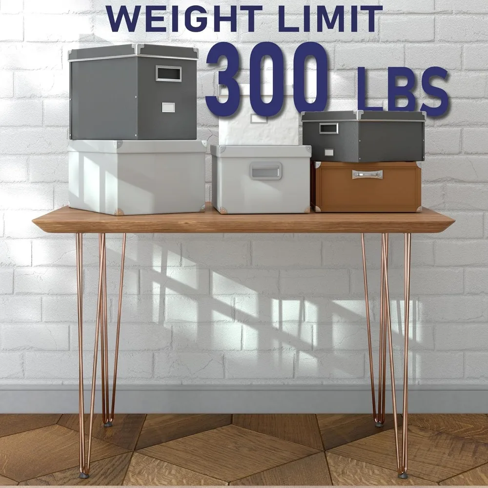 Conjunto de 4 pernas de mesa em grampo de metal para mesinhas de cabeceira, mesas de centro, bancos, mesas - Pernas de móveis para projeto doméstico DIY com piso Pr