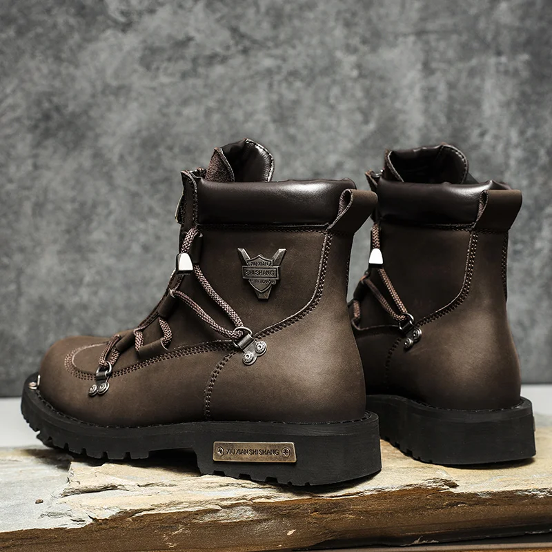 

Men's Winter Waterproof Anti-Slip Plush Lined Snow Boots 2025 Outdoor Hiking Casual Shoes Comfortable Warm Boot