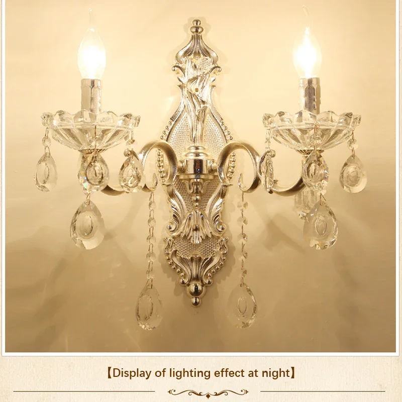 DEBBY  Luxurious Crystal Wall Lamp  European Style Candle Lamp  Living Room Restaurant Bedroom Villa Hotel Engineering