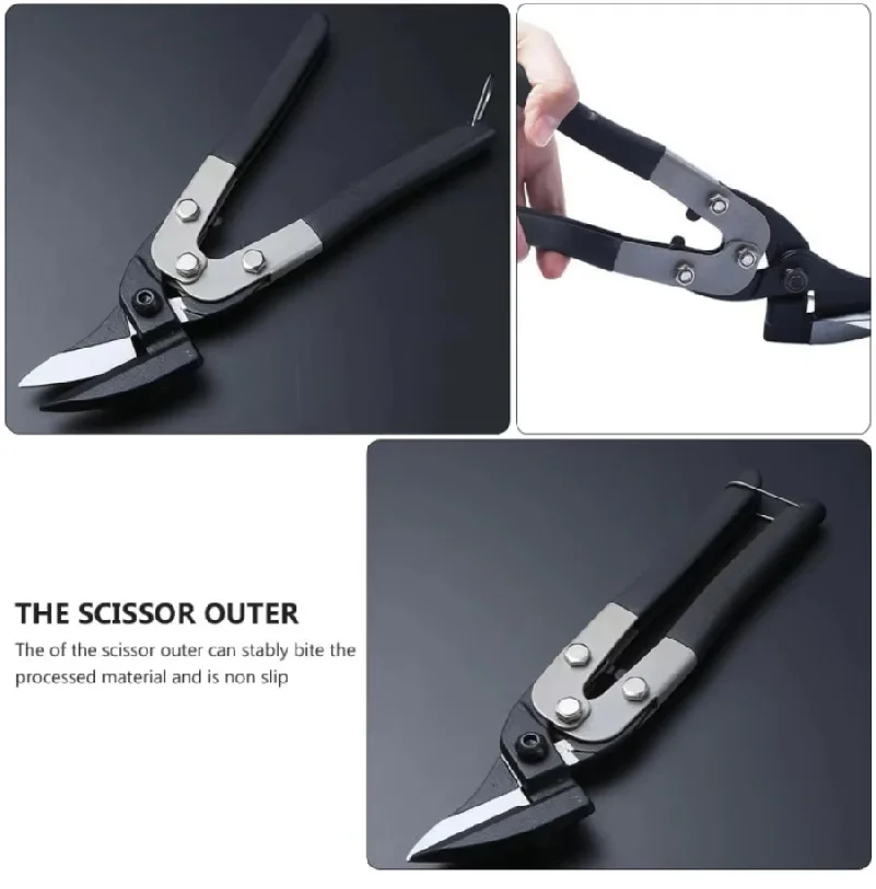 Tin Shears Stainless Snips Industrial Cutting Tool Iron Anti-skid Scissors Steel Garden Tools