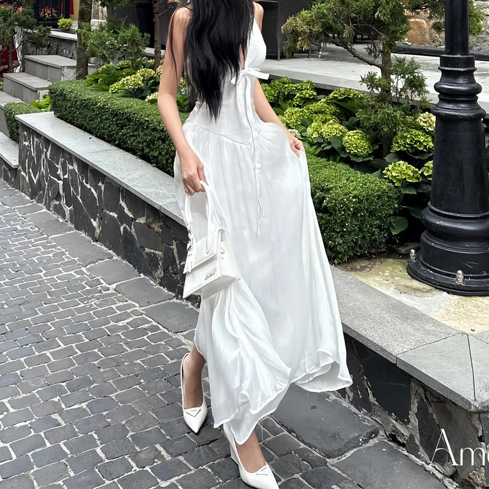 

Fashion and High Quality A-Line V-Neck Spaghetti Straps Sleeveless Evening Dress Floor Length 3D Bow Saudi Arabia 2024