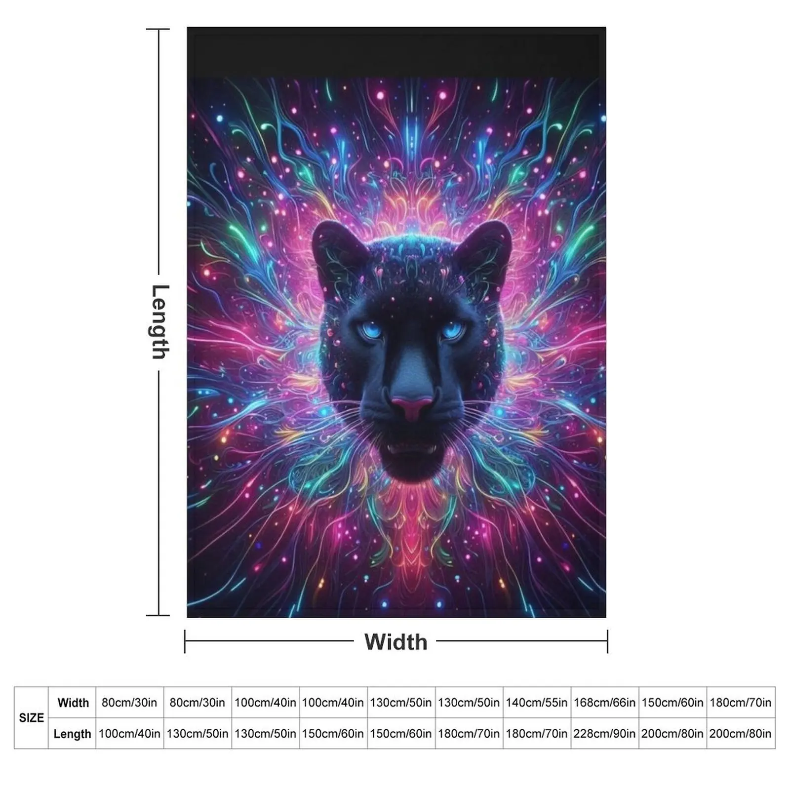 Panther - Color Explosion Throw Blanket couch cozy soft plush fuzzy picnic outdoor blanket