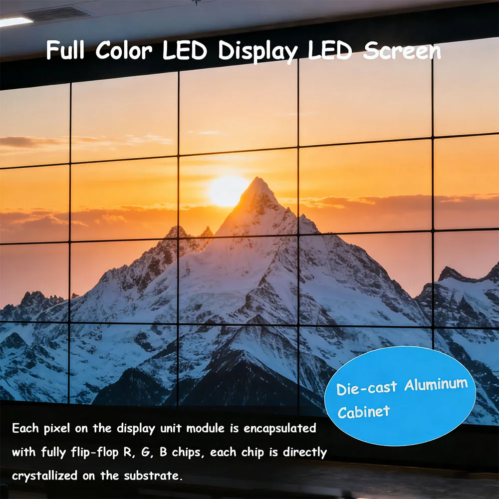 Ultra Narrow Bezel COB LED TV Screen, P0.9375 P1.25 Fine Pitch 600x337.5mm Cabinet Digital Display for Education & Conference