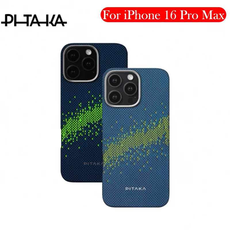 

PITAKA Case For iPhone 16 Pro Max Kevlar Carbon Fiber Wireless Charging Back Cover Shell