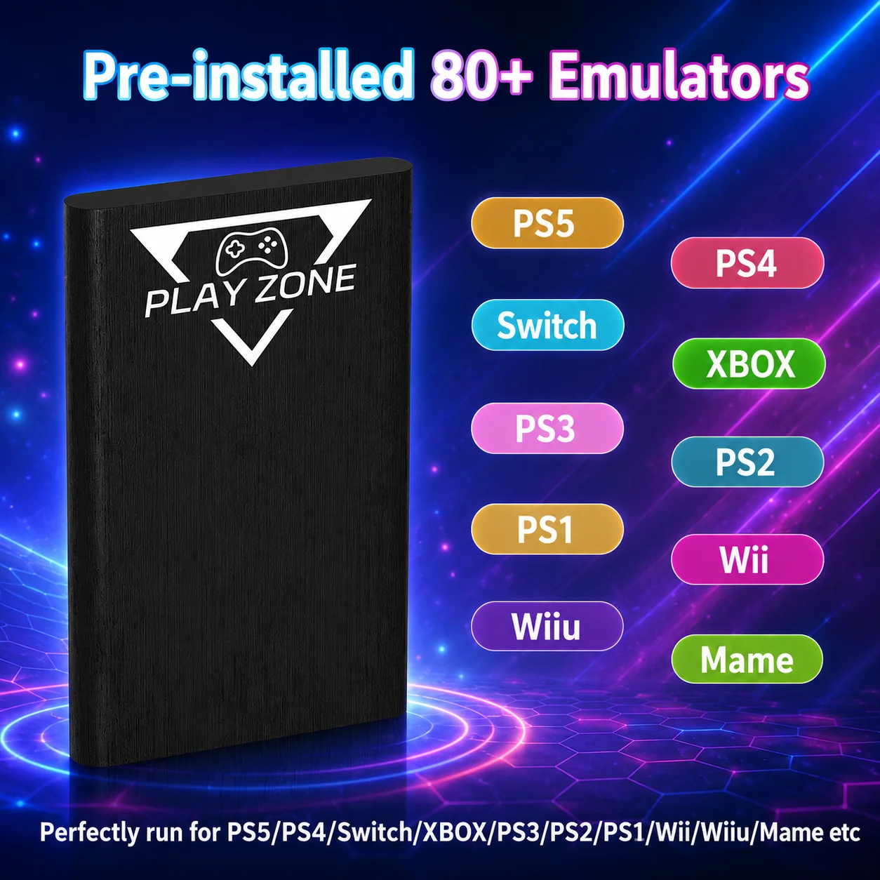 JMachen Play Zone 1TB HDD 3 System in 1 with 16000+Games&80+Emulators for PS5/PS4/Switch/XBOX/PS3/PS2/PS1/Wii/Wiiu for PC/Laptop - view 4