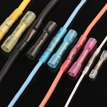 50 個熱収縮バットワイヤーコネクタ防水絶縁自動車電気ケーブル圧着端子 AWG 26-10 0.3-6.0mm2