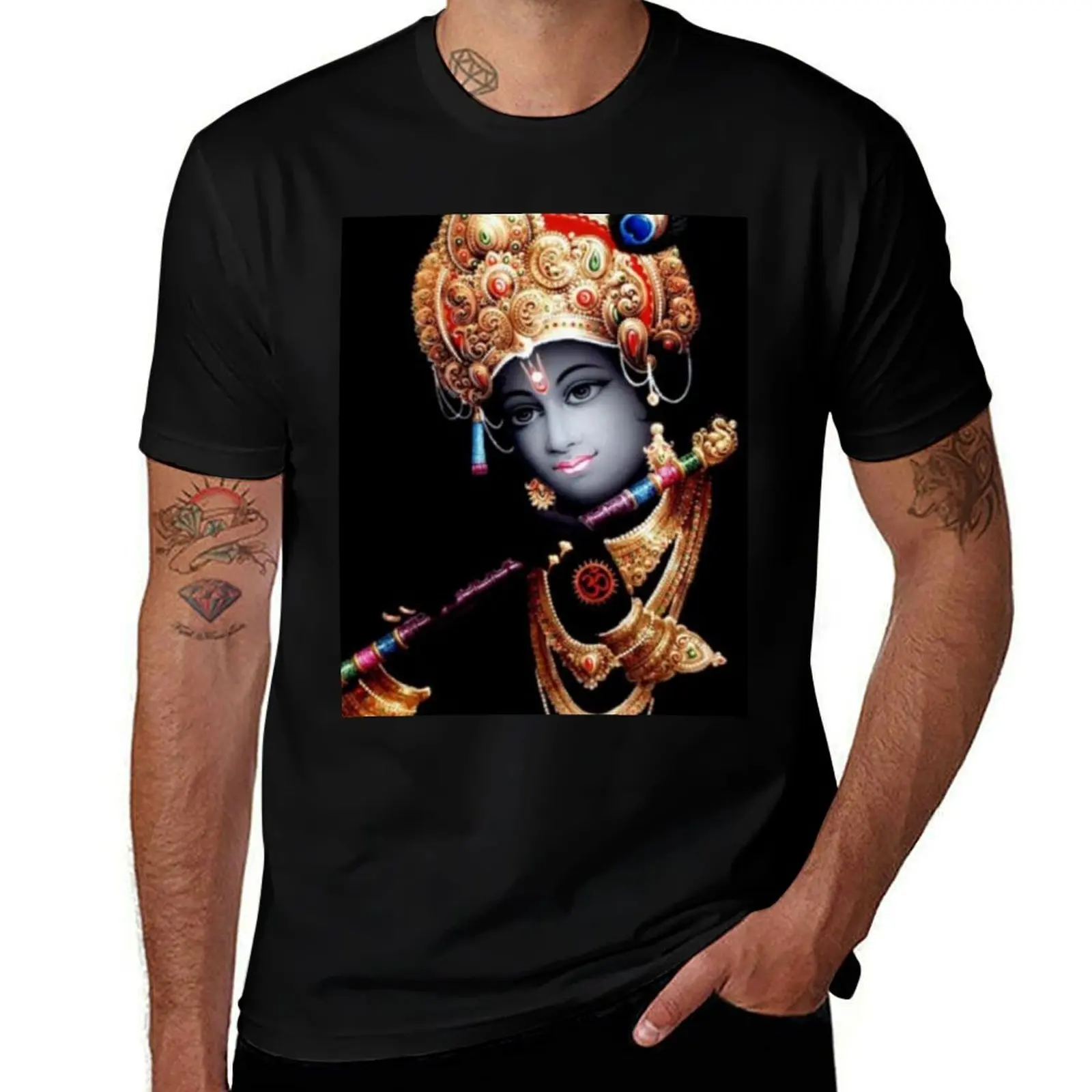 

Shri Krishna T-Shirt t shirt men 100% cotton luxury brand cotton t shirt man