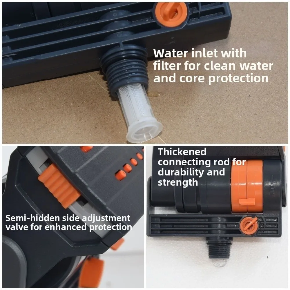 16 Holes Garden Sprinkler Automatic Swing Adjustable Irrigation Oscillating Sprinkler Durable Large Coverage Watering System