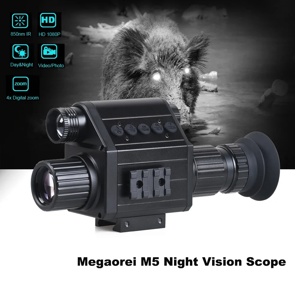 

Megaorei M5 Night Vision Monocular Digital Day and Night 1080P Hunting Camera 850nm Infrared IR Optics 400m