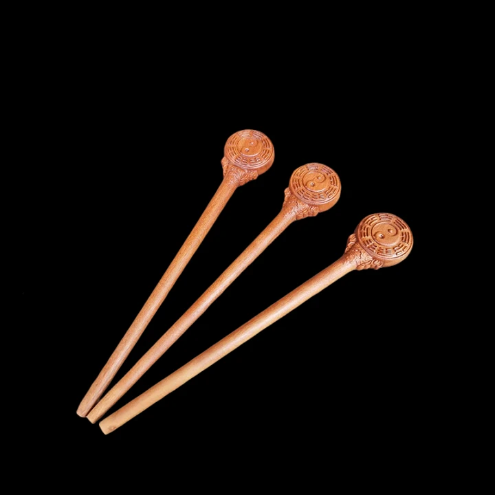 

Taoist supplies, lightning strike, jujube wood, original national style Taiji Bagua simple Chinese Taoist wood hairpin headdress